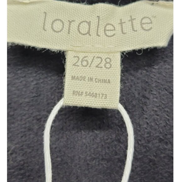 NWT Loralette 26/28 Black Acid Wash 'Fearless Femme' Slogan Hoodie - Picture 9 of 11